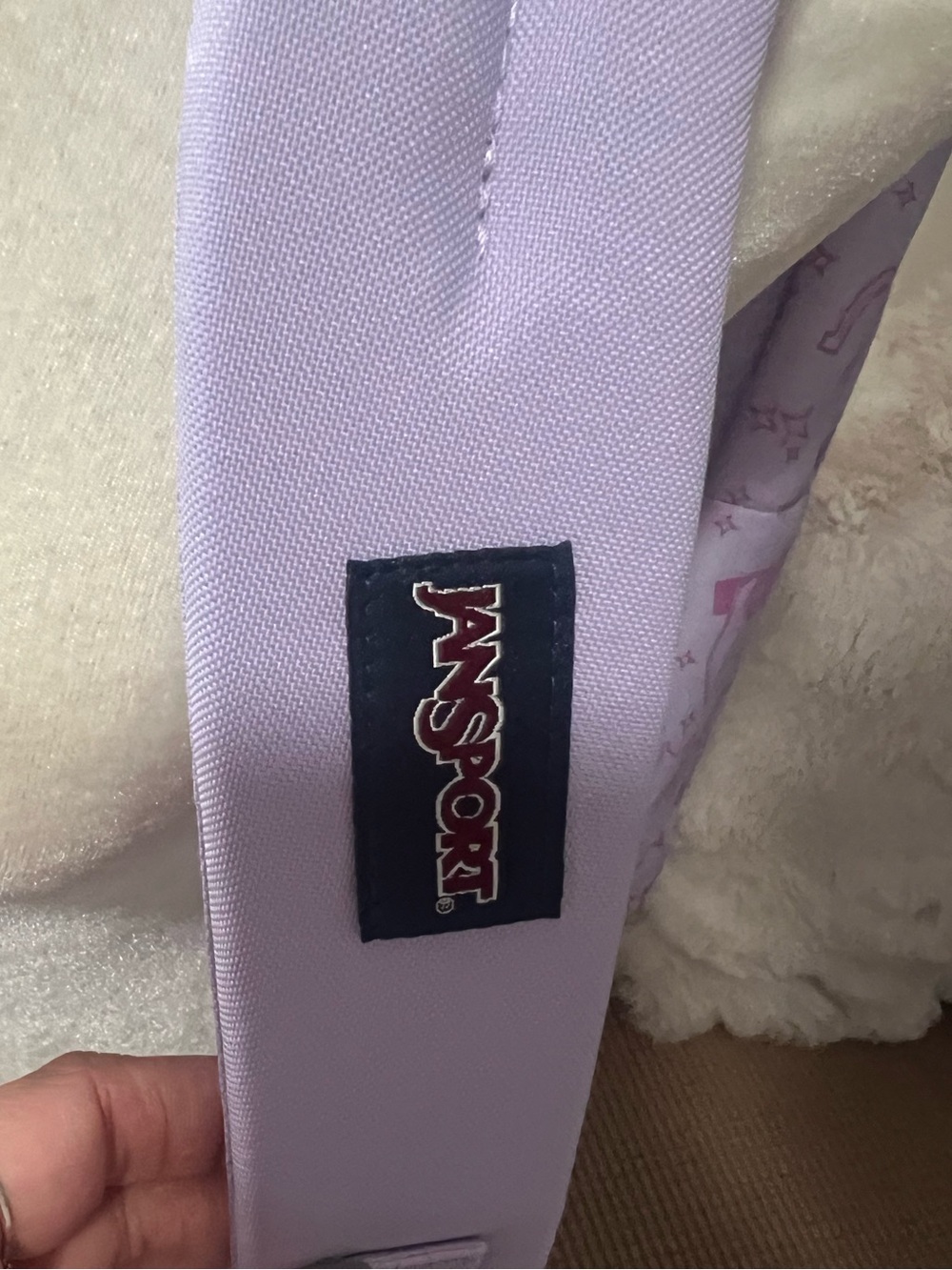JanSport Lavender Patterned Backpack - Picture 15 of 16